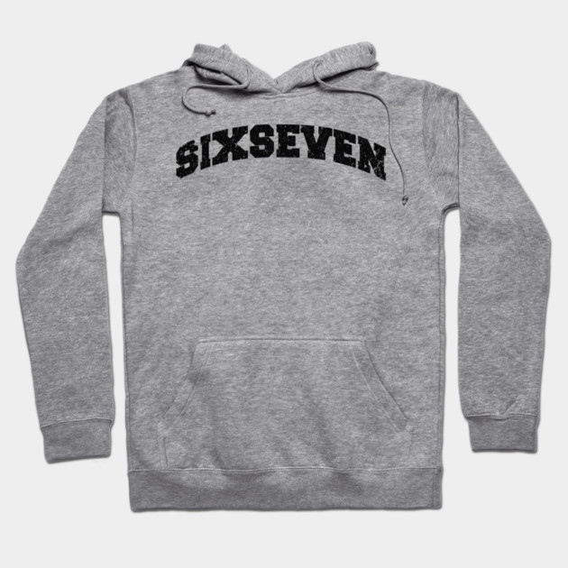 Six Seven, Fun Collegiate Look, 6 7 Meme Hoodie by Luxinda