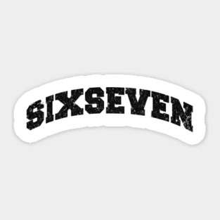Six Seven, Fun Collegiate Look, 6 7 Meme Sticker