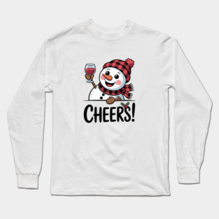 Cheers Snowman – Funny Christmas Joyful Holiday Spirit Long Sleeve T-Shirt