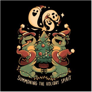 Summoning The Holiday Spirit Frogs Posters and Art