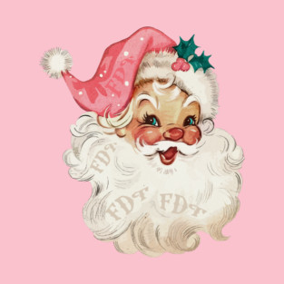 Funny Subtle FDT Christmas Retro Pink Santa Anti Trump Holiday Resist Fascism T-Shirt
