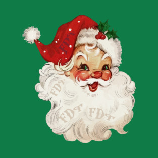 Funny Subtle FDT Christmas Retro Red Santa Anti Trump Holiday Resist Fascism T-Shirt