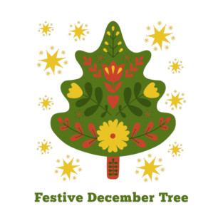 Subtle FDT Christmas Scandinavian Design Festive December Tree Anti Trump Holiday Resist Fascism T-Shirt