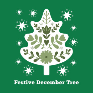 Subtle FDT Christmas Scandinavian Design Festive December Tree Anti Trump Holiday Resist Fascism T-Shirt