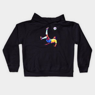 Pele Bicycle Kick - pop art Kids Hoodie