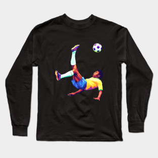 Pele Bicycle Kick - pop art Long Sleeve T-Shirt