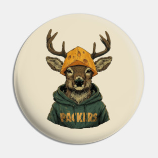 Green Bay Packers Cheesehead Mascot Cheerleading Funny Football Fan M8886 Pin