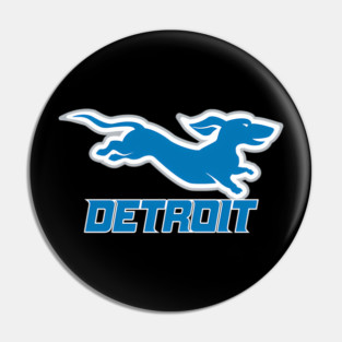 Detroit Dachshund – Funny Lions Parody Pin