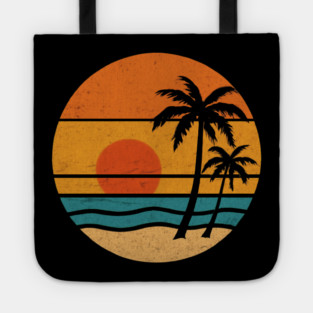 Summer Vacation Sunset Beach Palm Tree for Men and Women Tote
