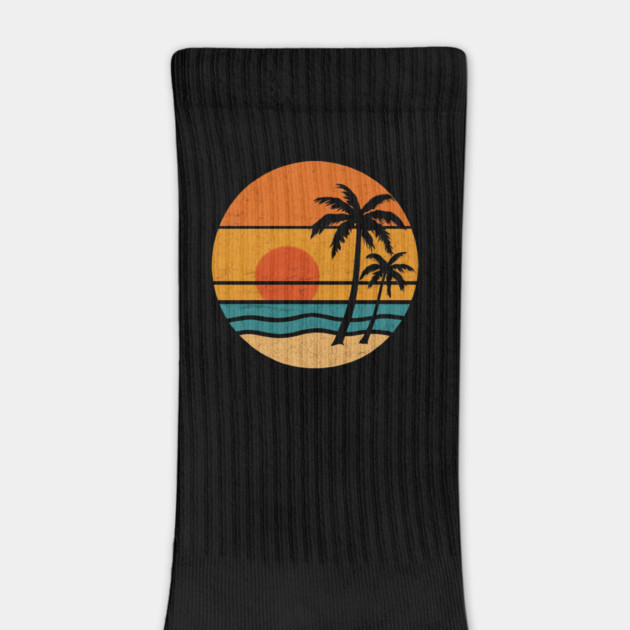 Summer Vacation Sunset Beach Palm Tree for Men and Women by Pixel Threads 