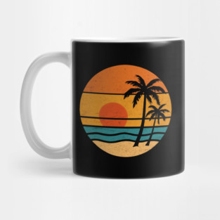 Summer Vacation Sunset Beach Palm Tree for Men and Women Mug