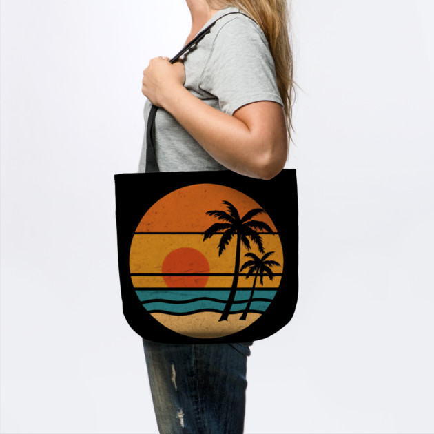 Summer Vacation Sunset Beach Palm Tree for Men and Women by Pixel Threads 