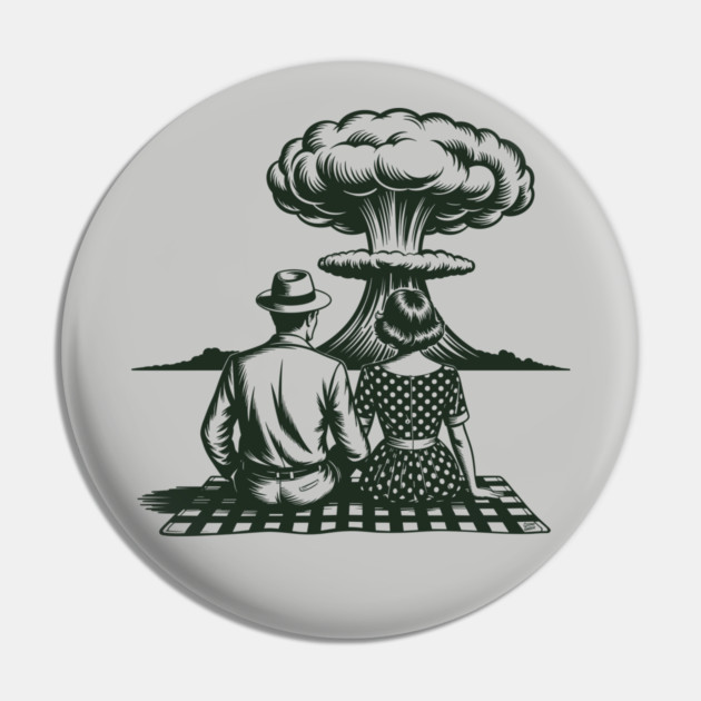Atomic Picnic – Retro Romance at the End of the World Pin by Cosmo Gazoo