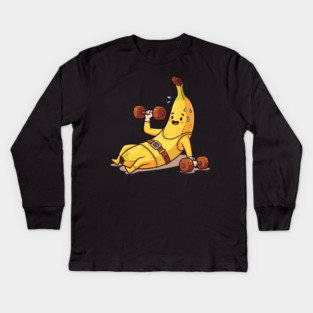 Sweaty Banana Gym Kids Long Sleeve T-Shirt