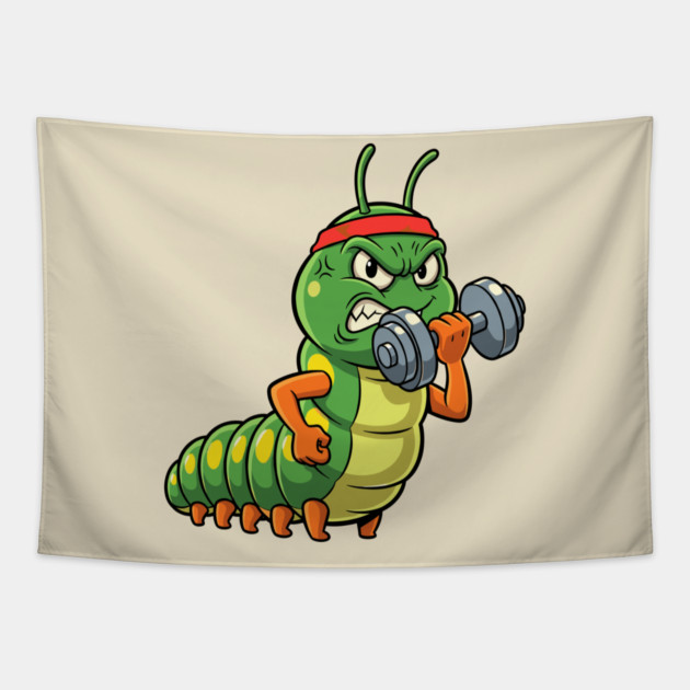 Caterpillar Fitness Tapestry by enrynz