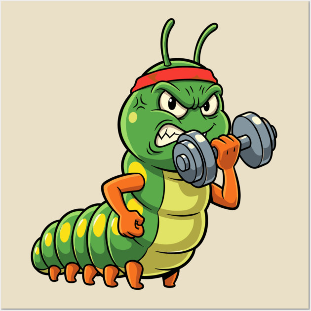 Caterpillar Fitness Wall Art by enrynz