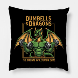 Dumbells and Dragons Pillow