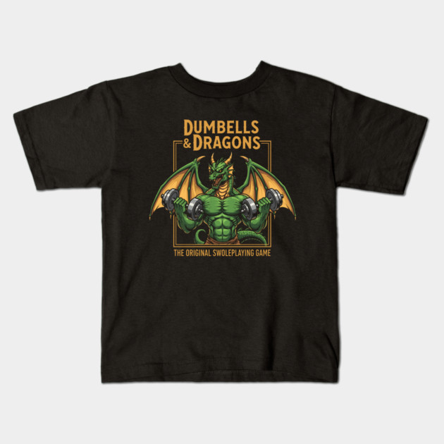 Dumbells and Dragons Kids T-Shirt by enrynz