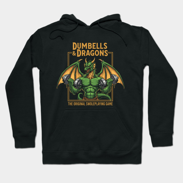 Dumbells and Dragons Hoodie by enrynz