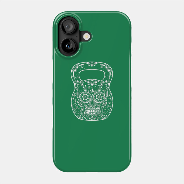 Sugar Skull Fitness Kettlebell Phone Case by enrynz