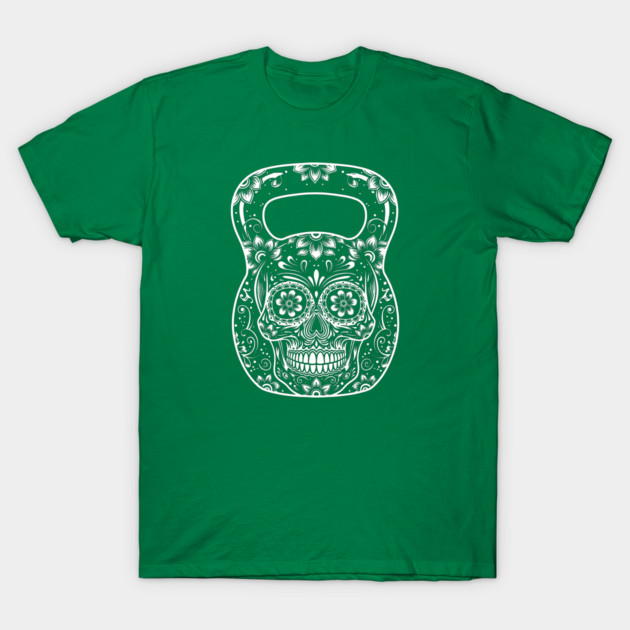 Sugar Skull Fitness Kettlebell T-Shirt by enrynz