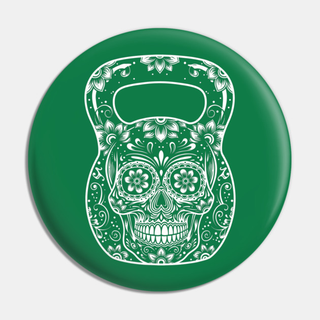 Sugar Skull Fitness Kettlebell Pin by enrynz