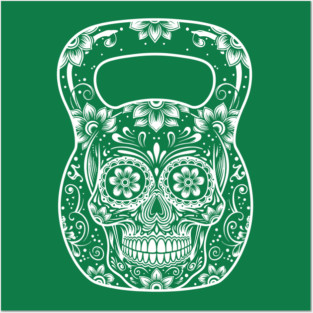 Sugar Skull Fitness Kettlebell Posters and Art