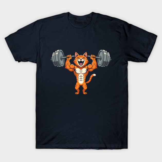 Purrfect Gym Cat T-Shirt by enrynz