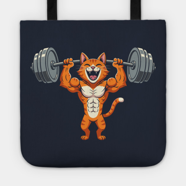 Purrfect Gym Cat Tote by enrynz