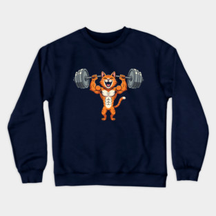 Purrfect Gym Cat Crewneck Sweatshirt