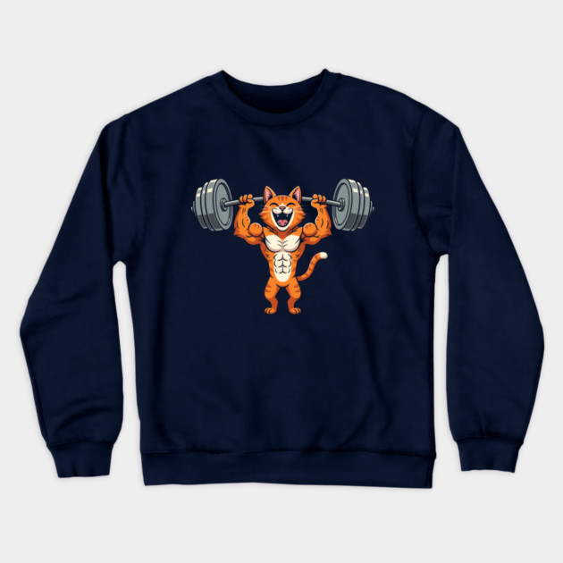 Purrfect Gym Cat Crewneck Sweatshirt by enrynz