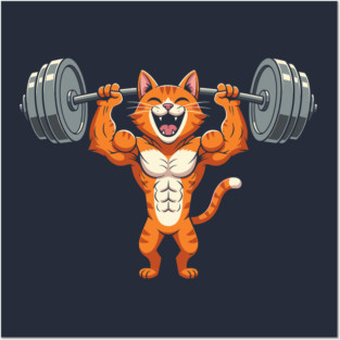 Purrfect Gym Cat Posters and Art
