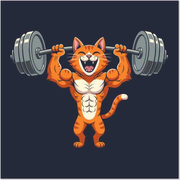 Purrfect Gym Cat Wall Art by enrynz