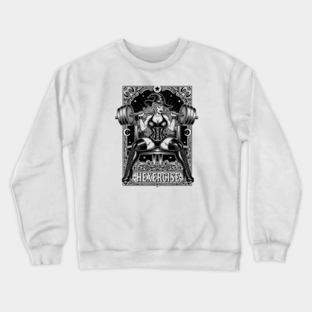 Hexercise Witch Fitness Crewneck Sweatshirt by enrynz