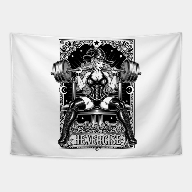 Hexercise Witch Fitness Tapestry by enrynz