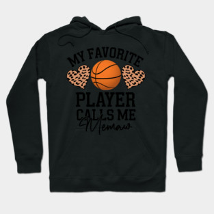Leopard Heart My Favorite Player Calls Me Memaw Basketball Hoodie