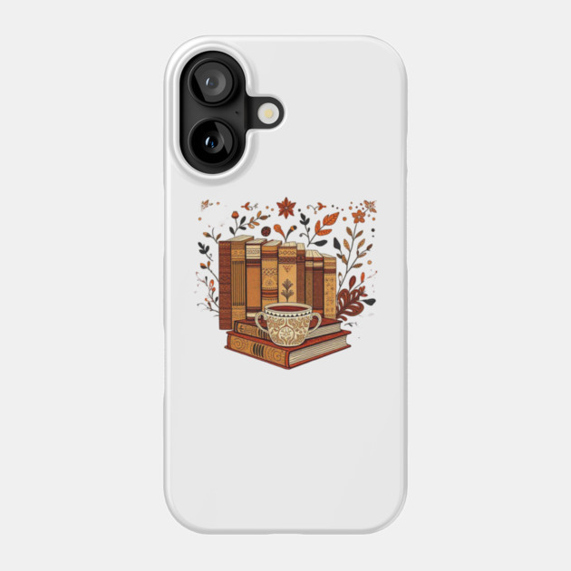 Vintage Books & Espresso Vibes Phone Case by SR8891