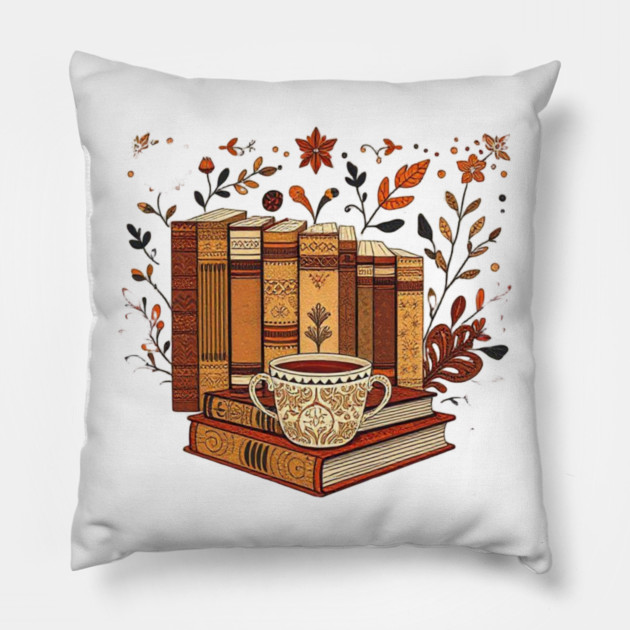 Vintage Books & Espresso Vibes Pillow by SR8891