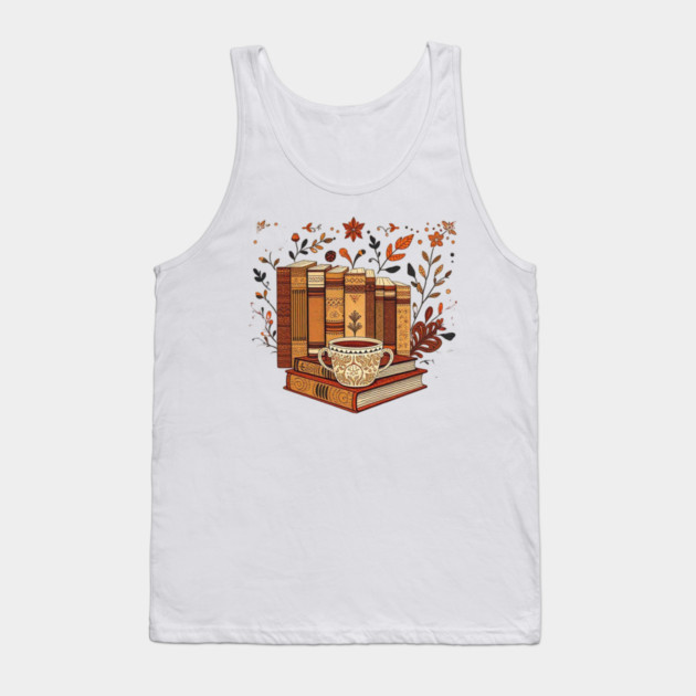 Vintage Books & Espresso Vibes Tank Top by SR8891