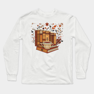 Vintage Books & Espresso Vibes Long Sleeve T-Shirt