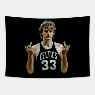 larry bird MIDDLE FINGER Retro Tapestry