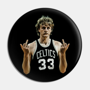 larry bird MIDDLE FINGER Retro Pin