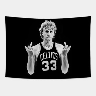 larry bird MIDDLE FINGER Retro 90s Tapestry