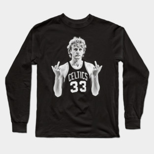 larry bird MIDDLE FINGER Retro 90s Long Sleeve T-Shirt