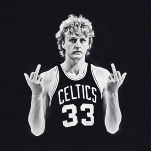 larry bird MIDDLE FINGER Retro 90s Baseball T-Shirt