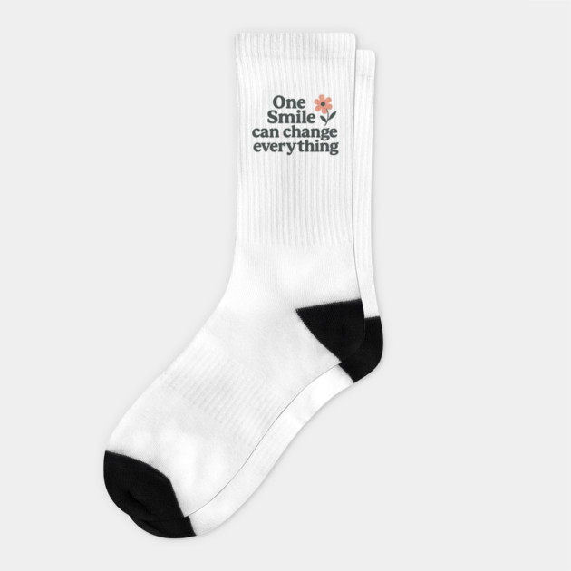 One smile can change everything, positive quote Socks by Patience's Store