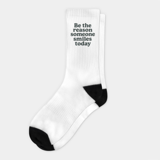 Be the reason somebody smiles today, inspirational quote Socks by Patience's Store
