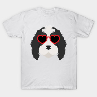 Bernedoodle Heart Sunglasses T-Shirt