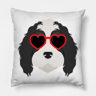Bernedoodle Heart Sunglasses Pillow
