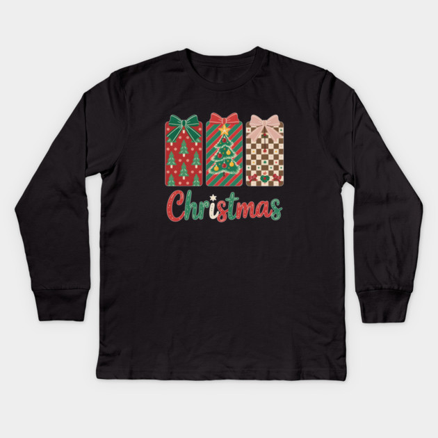 Festive Christmas Gift Kids Long Sleeve T-Shirt by norhando